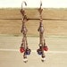 Patriotic Steampunk Earrings - red, white and blue with copper - Patriotic Jewelry - 4th of July Earrings