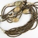Necklace ethnic african multistrand coconut shells silver tribal statement bold organic natural