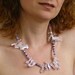 Necklace mother of pearl lavender purple silver ceramic sea beach tribal statement ooak unique