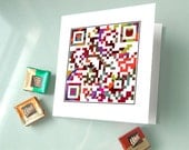 Happy Valentine's Day or Personalized Message for an Additional 3 Dollars - Valentine Card, Love Card, Wedding Invitation Card - QR Code Art