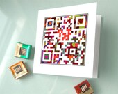Happy Mother's Day or Personalized Message for Additional 3 Dollars - Smartphone Mother's Day Card, Wedding Invitation Card - QR Code Art