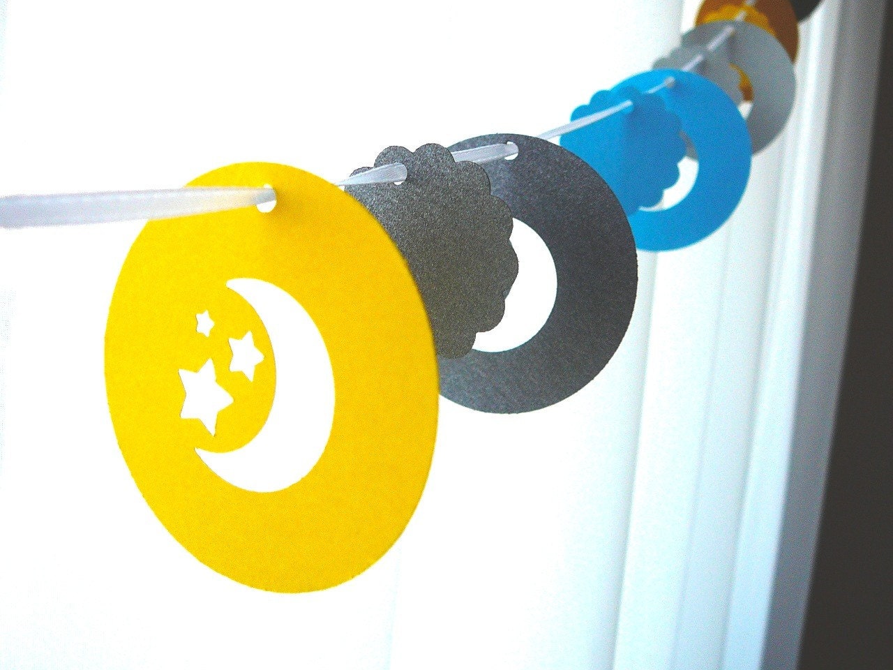 6 Foot - Twilight Moon and Stars Garland - Party Banner Garland perfect for Parties, Bridal or Baby Showers