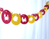 6 Foot - Tropical Crab and Fish Garland - available in your choice of colors  -  Party Banner