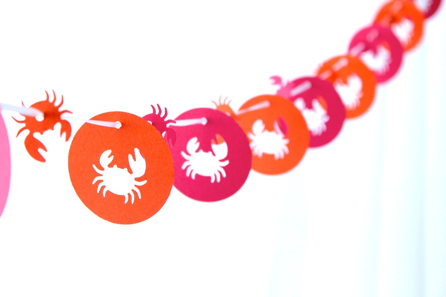 6 Foot - King Crab Garland - available in your choice of colors  -  Party Banner