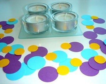 200 Pieces - Colorful Spots and Dots Hand Punched Confetti - Available in your choice of colors