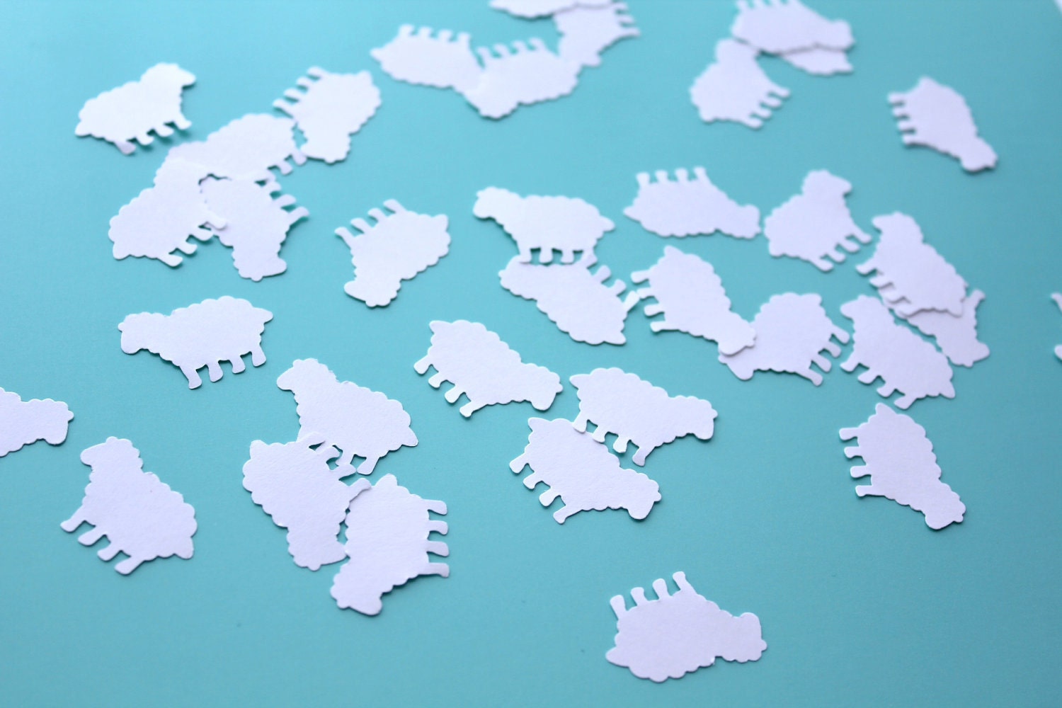 200 Pieces - Sheep Lamb Hand Punched Confetti - available in your choice of colors