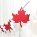 6 Foot - Maple Leaf Red and White Garland  -  Party Banner Garland perfect for Parties, Bridal or Baby Showers