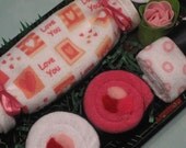 Baby Burp Cloth & Sushi - Girl Shower Gift - Love You