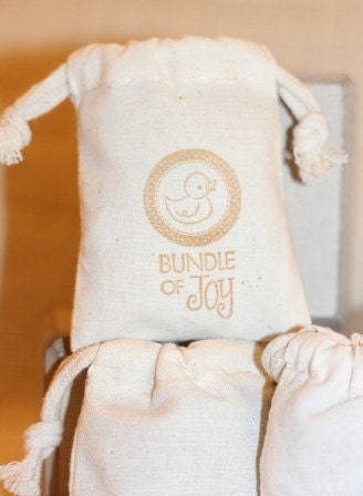 muslin gift favor bags BUNDLE of JOYx10, muslin baby shower gift bags, goody bags