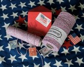 10.99 Full Spool of Airmail  Divine Twine 240 yards spool Red White and Blue Divine Bakers Twine for the 4th of July