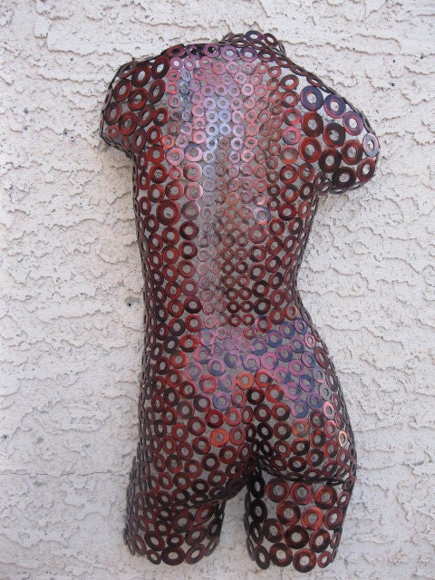 Abstract Metal Wall art sculpture Torso Nude by Holly Lentz