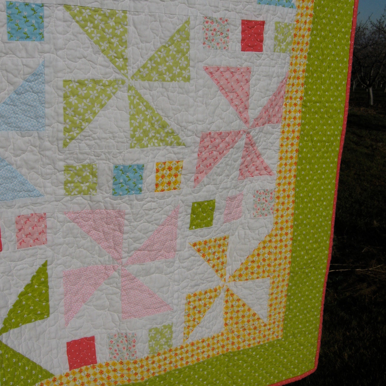 PDF PATTERN, Pinwheel Parade Crib and Doll Quilt