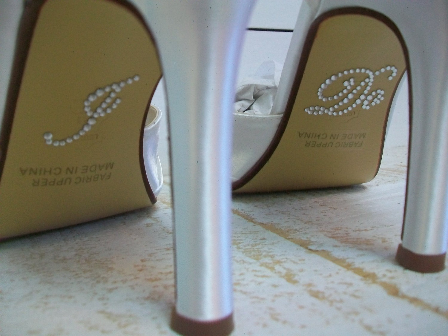 Wedding Shoes I DO  Crystal Shoe Stickers