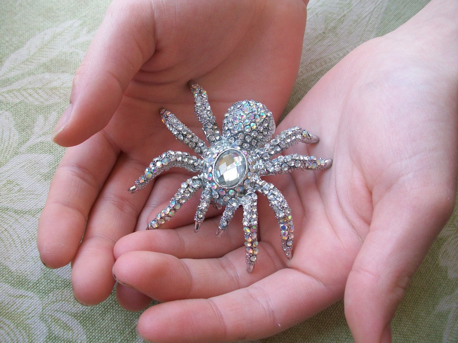 Wedding Brooch - Crystal Spider