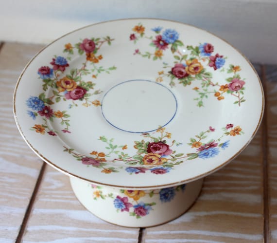 Cake plate dessert pedestal Small Cake Plate Cupcake Stand Vintage China and Teacup