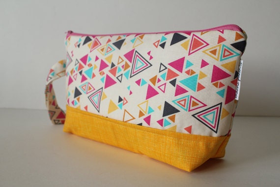diaper clutch / diaper and wipes case -- washi triangles