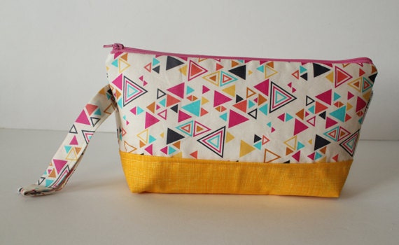 diaper clutch / diaper and wipes case -- washi triangles