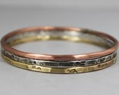 Bracelets Silver, Copper,  Brass Bangles - Mixed Metal Bangles