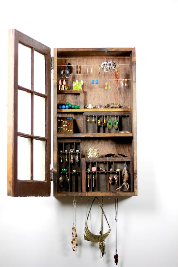 Jewelry organizer, Jewelry display, jewelry storage,  jewelry holder, Jewelry closet, jewelry cabinet..... Handmade by TangleandFold
