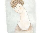 Girl with Braid Art Print 8x10