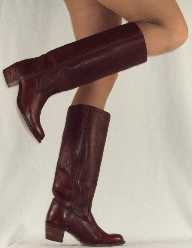 sz 8.5 9 70s 80s FRYE campus riding leather TALL boots