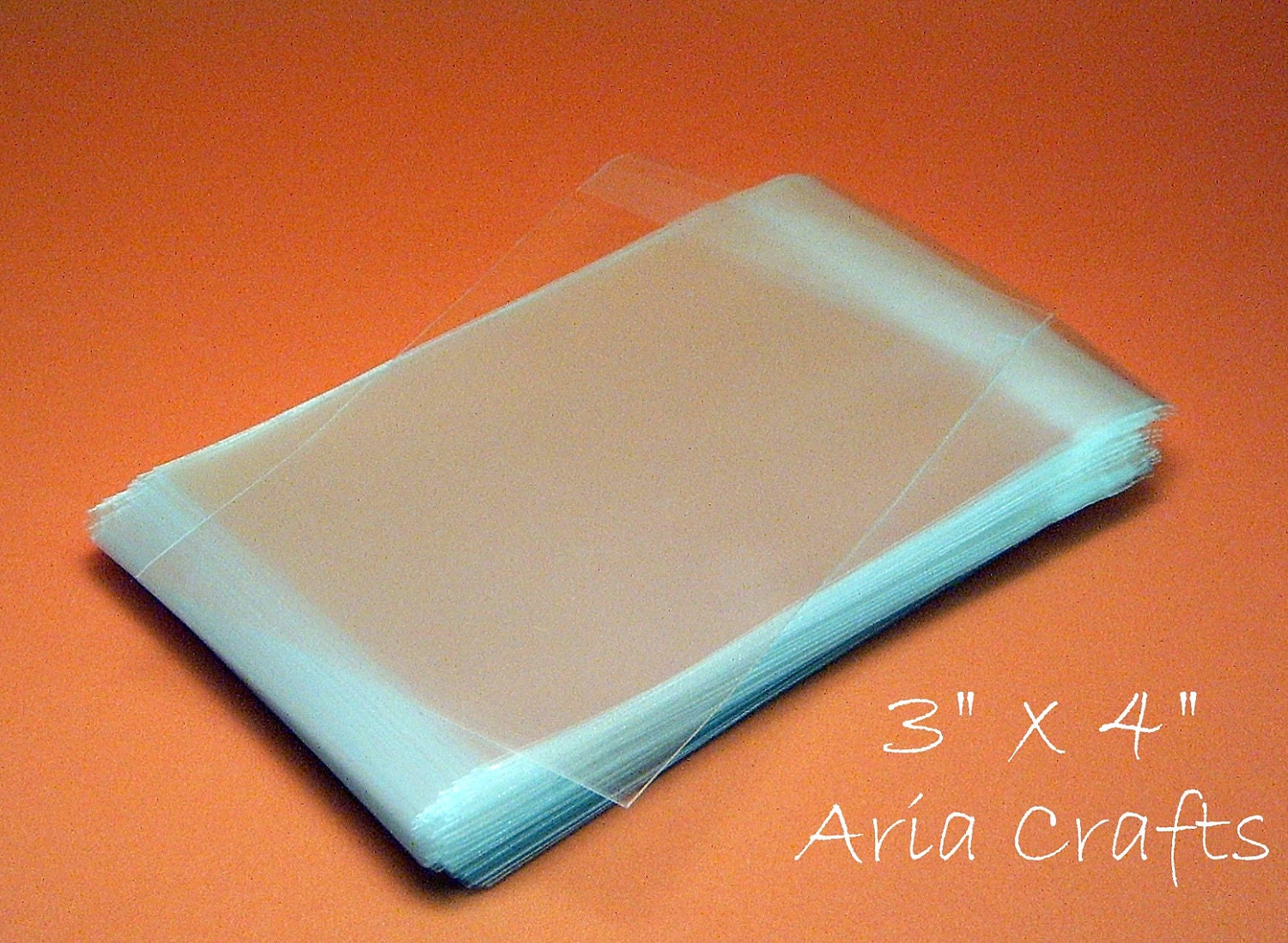 100 3 x 4 Clear Resealable Cello Bags for A1 size card w/envelope