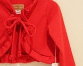 SALE Red Ruffle Bolero - ready to ship 12m 2t  4t/5t   LIMITED shrug sweater long sleeve