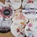 Wedding Favor Custom Pocket Mirror - Striped Damask in Yellow and Gray