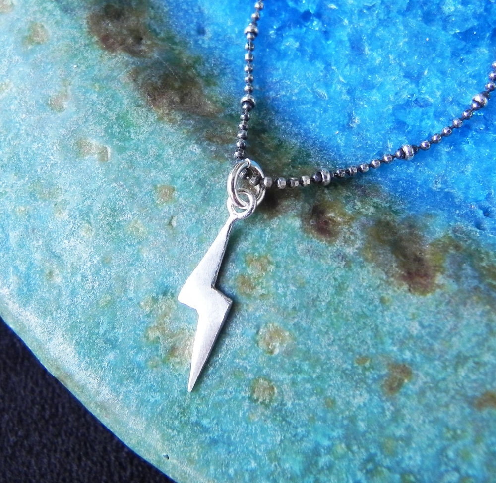 Lightning bolt sterling silver necklace