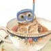 Owl Watercolor Painting - Original Art, Teacup, Dive Mask, Owl Illustration, 11x14