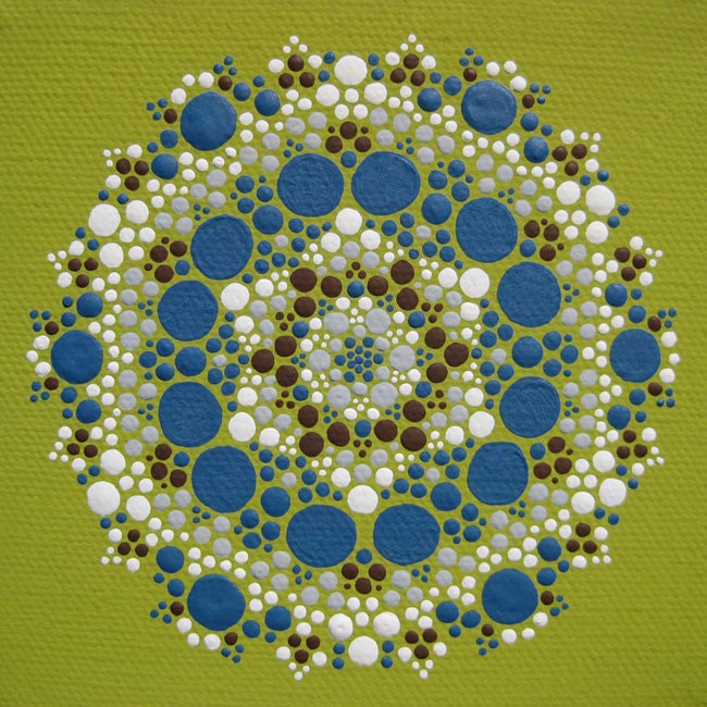 Print of Bright Olive Green Mandala
