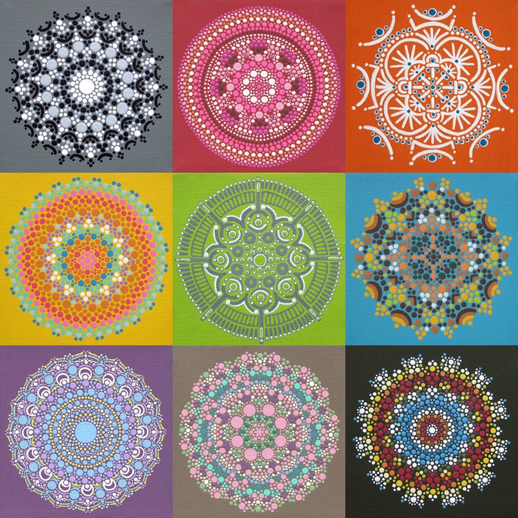 Set of 5 Mandala Note Cards - Blank Inside