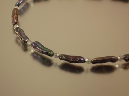Peacock Stick Pearl Necklace