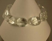 Faceted Clear Glass and Stardust Bead Bracelet