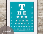 The very thought of you makes me smile  (Eye Chart) 11x14 Print (Featured in Oceanic Blue) Buy 3 Get One Free