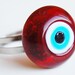 Evil Eye Lampwork Handmade Adjustable Size Ring