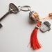 Pomegranete Key Chain Handmade Evil Eye and Turkish Ceramic Silver Plated