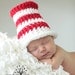 Knitted baby Fourth of July patriotic hat diaper cover set red white blue 3 to 6 months