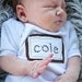 Personalized baby onesie boy girl white choice of embroidery thread color 0 to 3 months, 3 to 6 month, 6 to 12 months
