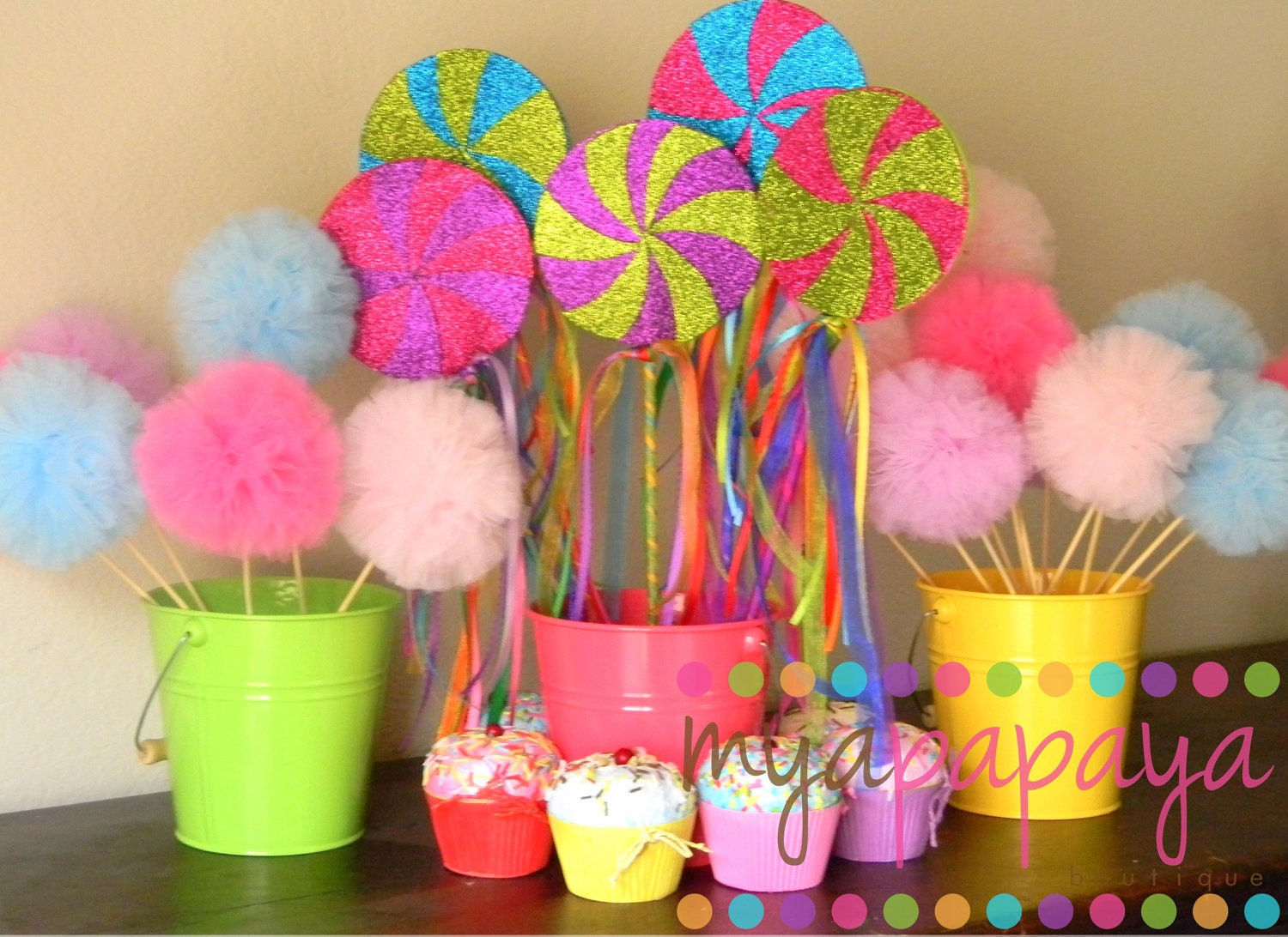 Candyland Lollipop Wands-Set of Six Magical Party Favors