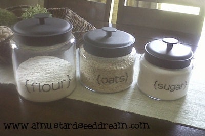 Canister Labels - Kitchen Accessory -  Vinyl Wall Art - Lettering