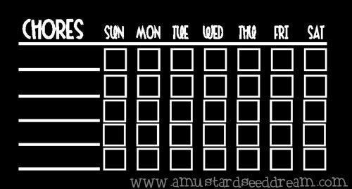 Chore Chart - Chalkboard Vinyl