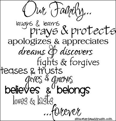 Our Family Laughs and Learn, Plays and Protects Vinyl Wall Art, Graphics, Lettering, Decals, Sticker