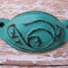 Set of 2 Cast Iron Natural and Aqua Blue Scroll Designed Pulls Rustic Southwestern Style Pulls for Drawers