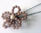 Purple Aventurine and Pearl Flower Hair Pin - Tagt