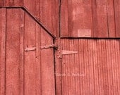 Rustic Country Wall Decor Red Barn doors Fine Art Wall photography 16x20 brick red panelled barn doors iron hinges vertical boards