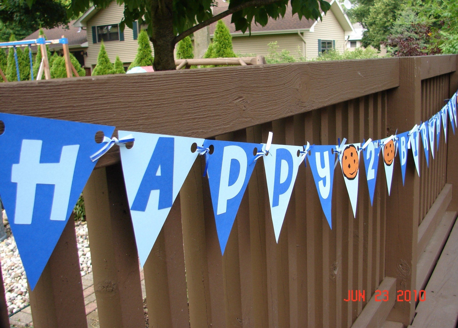COOKIE MONSTER PENNANT BIRTHDAY BANNER