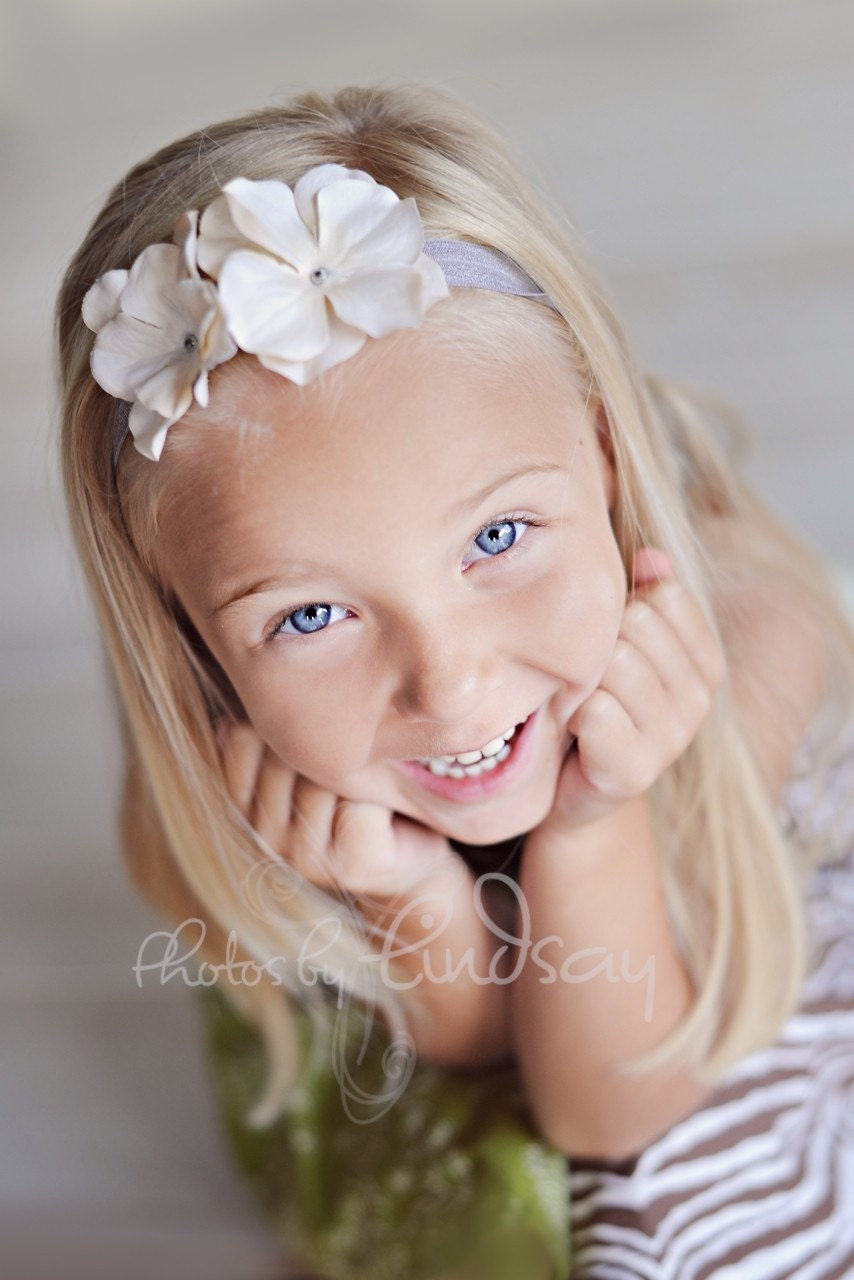 Savannah in Old Lace Flowered Headband