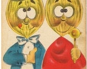 Comic Vintage Postcard - Nuts to You - Napoleon Josephine - Peanut Head