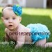 Turquoise Baby Bloomer Diaper Cover and headband set